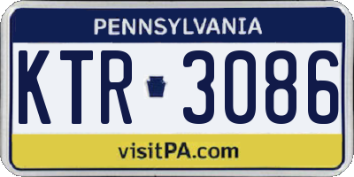 PA license plate KTR3086