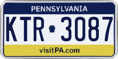 PA license plate KTR3087