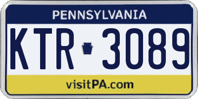 PA license plate KTR3089