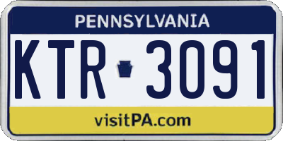 PA license plate KTR3091