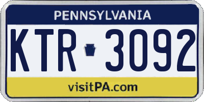 PA license plate KTR3092