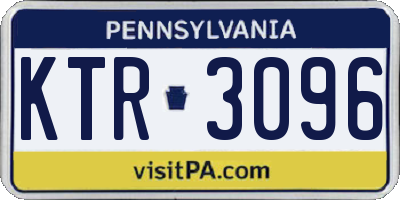 PA license plate KTR3096
