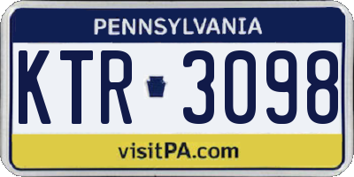 PA license plate KTR3098