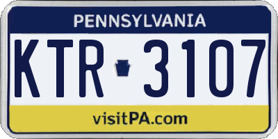 PA license plate KTR3107