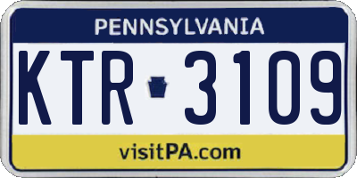 PA license plate KTR3109