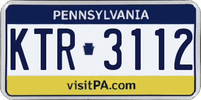 PA license plate KTR3112