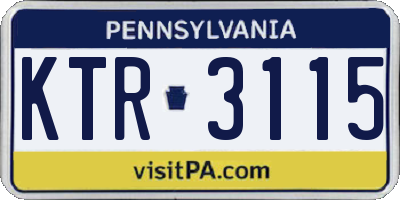 PA license plate KTR3115