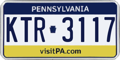 PA license plate KTR3117