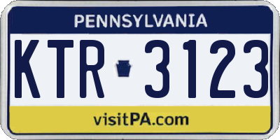 PA license plate KTR3123