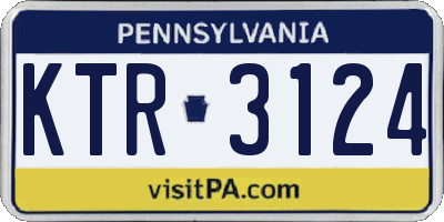 PA license plate KTR3124
