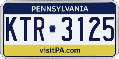 PA license plate KTR3125