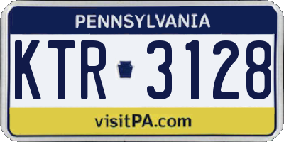 PA license plate KTR3128