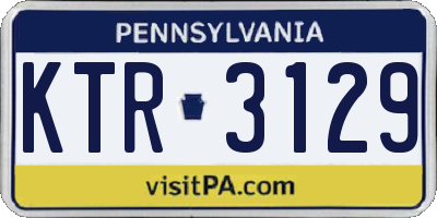 PA license plate KTR3129