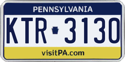 PA license plate KTR3130