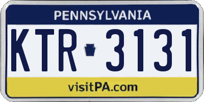 PA license plate KTR3131
