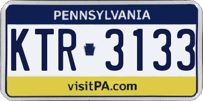 PA license plate KTR3133