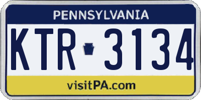 PA license plate KTR3134