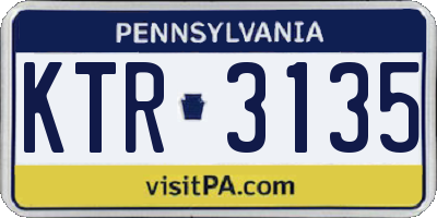 PA license plate KTR3135