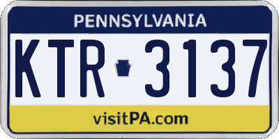 PA license plate KTR3137