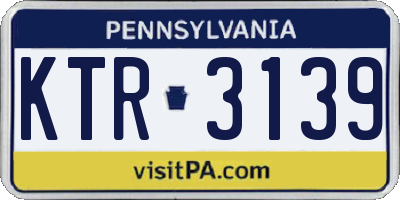 PA license plate KTR3139