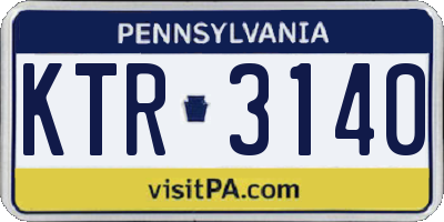 PA license plate KTR3140