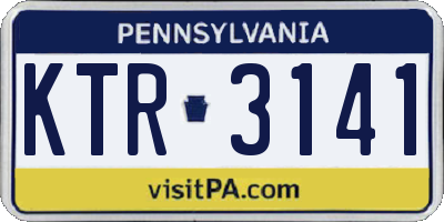 PA license plate KTR3141