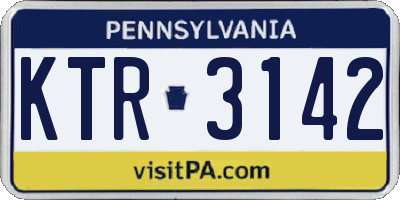 PA license plate KTR3142