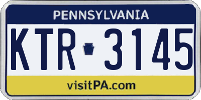 PA license plate KTR3145