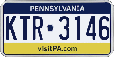 PA license plate KTR3146