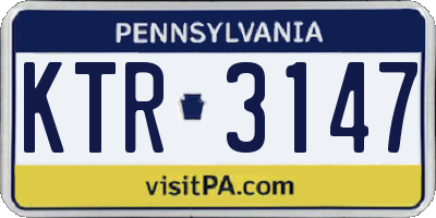 PA license plate KTR3147