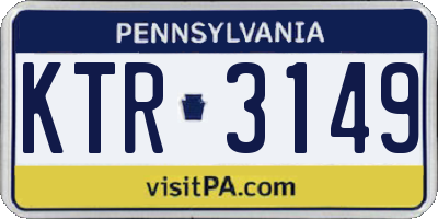 PA license plate KTR3149