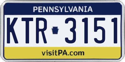 PA license plate KTR3151