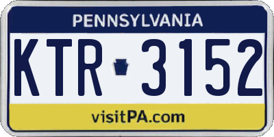 PA license plate KTR3152