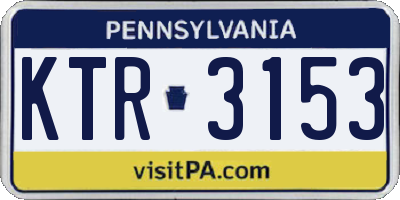 PA license plate KTR3153