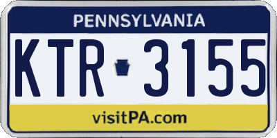 PA license plate KTR3155