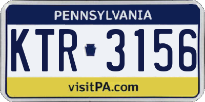 PA license plate KTR3156