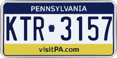 PA license plate KTR3157