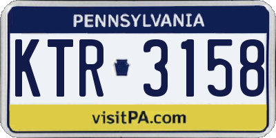PA license plate KTR3158