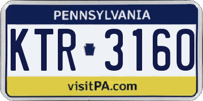 PA license plate KTR3160