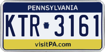 PA license plate KTR3161