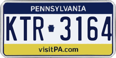 PA license plate KTR3164