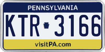 PA license plate KTR3166