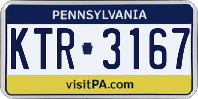 PA license plate KTR3167