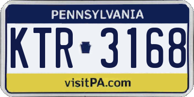 PA license plate KTR3168