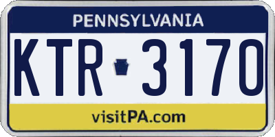 PA license plate KTR3170