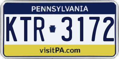 PA license plate KTR3172