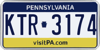 PA license plate KTR3174