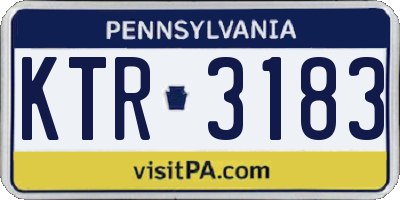 PA license plate KTR3183