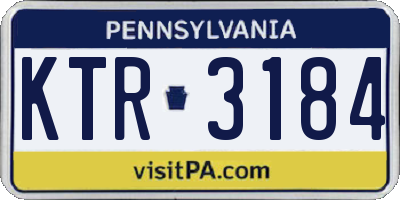 PA license plate KTR3184