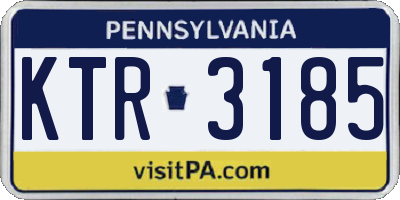 PA license plate KTR3185